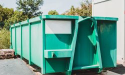 Large waste container at local sorting station